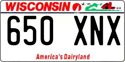WI license plate 650XNX