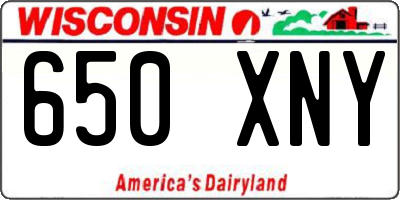 WI license plate 650XNY