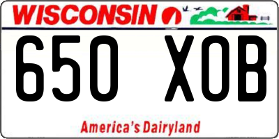 WI license plate 650XOB