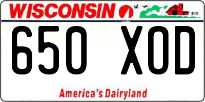 WI license plate 650XOD