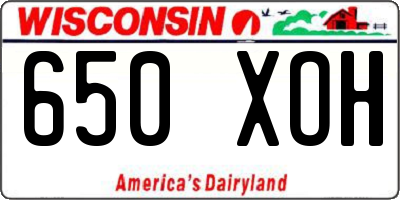 WI license plate 650XOH