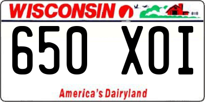 WI license plate 650XOI