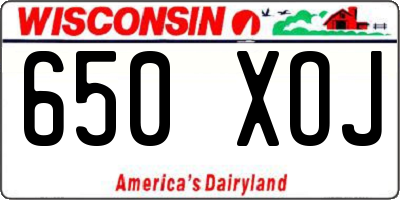 WI license plate 650XOJ