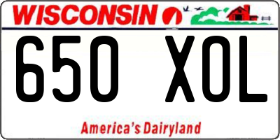 WI license plate 650XOL