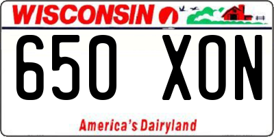 WI license plate 650XON