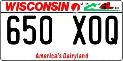 WI license plate 650XOQ