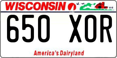 WI license plate 650XOR