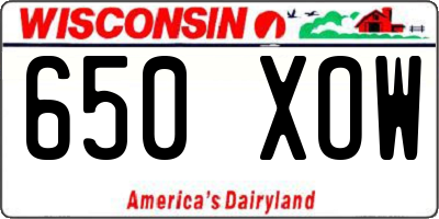 WI license plate 650XOW