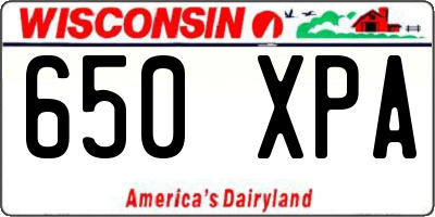 WI license plate 650XPA