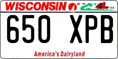 WI license plate 650XPB