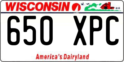 WI license plate 650XPC