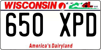 WI license plate 650XPD
