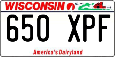 WI license plate 650XPF
