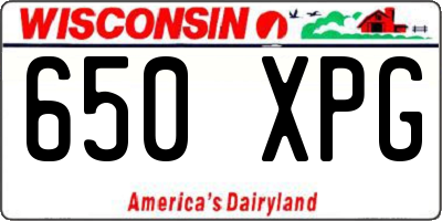 WI license plate 650XPG