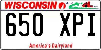 WI license plate 650XPI