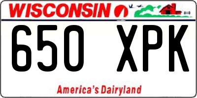 WI license plate 650XPK
