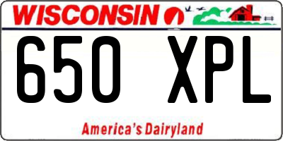 WI license plate 650XPL