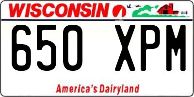 WI license plate 650XPM