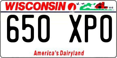 WI license plate 650XPO