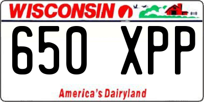 WI license plate 650XPP