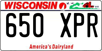 WI license plate 650XPR