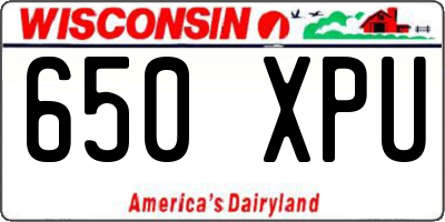 WI license plate 650XPU