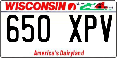 WI license plate 650XPV