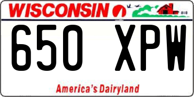 WI license plate 650XPW