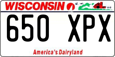 WI license plate 650XPX