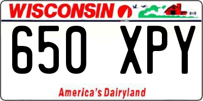 WI license plate 650XPY