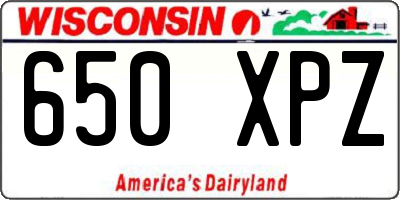 WI license plate 650XPZ