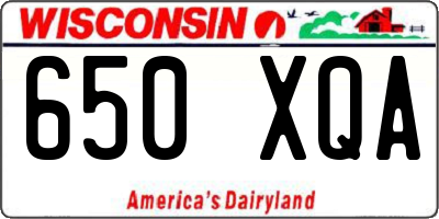 WI license plate 650XQA