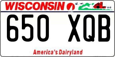 WI license plate 650XQB