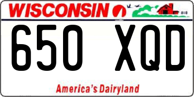 WI license plate 650XQD