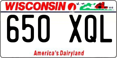 WI license plate 650XQL