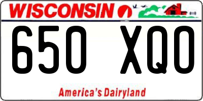 WI license plate 650XQO