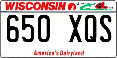 WI license plate 650XQS