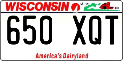 WI license plate 650XQT