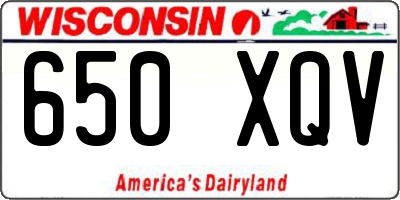 WI license plate 650XQV