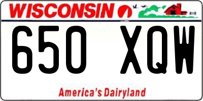 WI license plate 650XQW