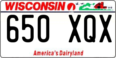 WI license plate 650XQX