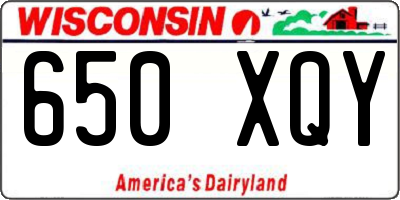 WI license plate 650XQY