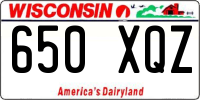 WI license plate 650XQZ