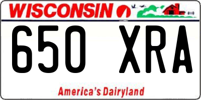 WI license plate 650XRA