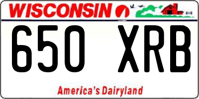 WI license plate 650XRB