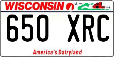WI license plate 650XRC