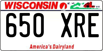 WI license plate 650XRE