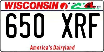 WI license plate 650XRF