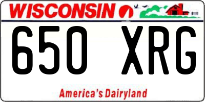 WI license plate 650XRG