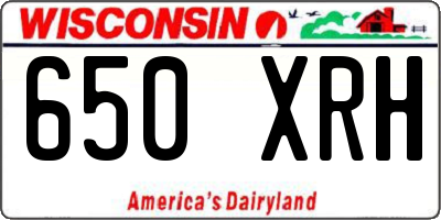 WI license plate 650XRH